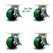 Service Caster 6 Inch Heavy Duty Green Poly on Cast Iron Caster Set with Brake and Swivel Lock SCC-KP92S630-PUR-GB-SLB-BSL-4 - alternate 1
